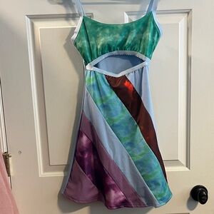 13 Going on 30 Colour block Tie-Dye Cutout Mini Dress - Multicolor